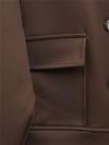 Çift Cepli Metal Düğmeli Etekli Takım -Kahve-Takım-349-6043-R15