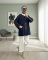 Ceket-Çift Cepli Önü Düğmeli Kaşe Ceket -K.Laci-307-0017-R62