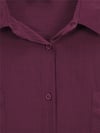 Çift Cepli Oval Kesim Kolu Katlamalı Gömlek Tunik -Bordo-Gömlek-317-2420-R04