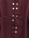 Çift Çıtçıt Detaylı Yuvarlak Yaka Bol Paça Pantolonlu Modal Takım -Bordo-Takım-403-3070-R04