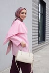 Çıkarılabilir Pelerinli Oversize Modal Tunik  -Pembe