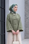 Çin Düğümü Kapamalı Hakim Yaka Paraşüt Kimono -Haki