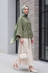 Çin Düğümü Kapamalı Hakim Yaka Paraşüt Kimono -Haki