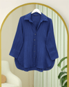 Çizgi Desen Oval Kesim Krinkıl Gömlek -Laci-Gömlek-317-2416-R03