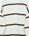 Çizgili Salaş Sakallı Triko Tunik -Beyaz-Tunik-295-18002-R02