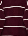 Çizgili Salaş Sakallı Triko Tunik -Bordo-Tunik-295-18002-R04