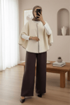 Çoban Dikişli Cepli Kaşe Panço -Bej-Trençkot-307-0018-R56
