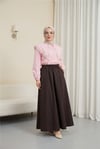 Dantelli Geniş Yakalı Bağcıklı Kolu Lastikli Poplin Gömlek -Pembe-Gömlek-432-2635-R20