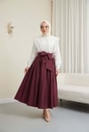 Dantelli Geniş Yakalı Bağcıklı Kolu Lastikli Poplin Gömlek -Beyaz-Gömlek-432-2635-R02