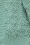 Desenli Araboy Örme Triko Hırka  -Mint-Hırka-109-0981-R24