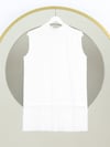 Dik Yaka Eteği Pliseli Penye İçlik  -Beyaz-Bluz-349-6054-R02