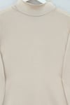 Dik Yaka Uzun Kol İçlik Bluz -Bej-Bluz-253-13122-R56