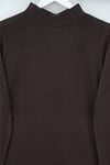 Dik Yaka Uzun Kol İçlik Bluz -Kahve-Bluz-253-13122-R15