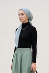 Dik Yaka Uzun Kol İçlik Bluz -Siyah-Bluz-253-13122-R01
