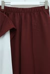 Düğme Detaylı Çift Bağcıklı Yelek Pantolon Double Krep Takım -Bordo-Takım-349-8065-R04