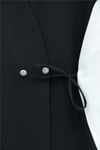 Düğme Detaylı Çift Bağcıklı Yelek Pantolon Double Krep Takım -Siyah-Takım-349-8065-R01