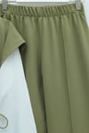 Düğme Detaylı Çift Bağcıklı Yelek Pantolon Double Krep Takım -Haki-Takım-349-8065-R05