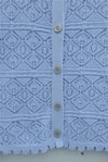Düğmeli Desenli Ajurlu Triko Hırka  -Bebe Mavi-Hırka-109-1223-R32