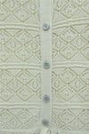 Düğmeli Desenli Ajurlu Triko Hırka  -Krem-Hırka-109-1223-R28