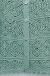 Düğmeli Desenli Ajurlu Triko Hırka  -Mint-Hırka-109-1223-R24