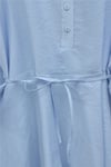 Düğmeli Kemerli Yarasa Kol Volanlı Oversize Modal Tunik  -Bebe Mavi-Tunik-307-0136-R32
