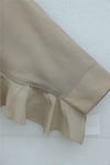 Düğmeli Kemerli Yarasa Kol Volanlı Oversize Modal Tunik  -Vizon-Tunik-307-0136-R23