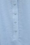 Düğmeli Kemerli Yarasa Kol Volanlı Oversize Modal Tunik  -Bebe Mavi-Tunik-307-0136-R32