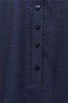 Düğmeli Kemerli Yarasa Kol Volanlı Oversize Modal Tunik  -Lacivert-Tunik-307-0136-R03