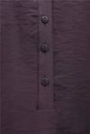 Düğmeli Kemerli Yarasa Kol Volanlı Oversize Modal Tunik  -Mürdüm-Tunik-307-0136-R09