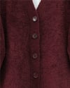 Düğmeli Salaş Triko Hırka -Bordo-Hırka-357-6232-R04