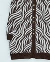 Düğmeli Zebra Desen Sakallı Triko Hırka -Kahve-Hırka-280-3286-R15