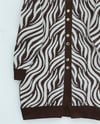 Hırka-Düğmeli Zebra Desen Sakallı Triko Hırka -Kahve-280-3286-R15