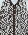 Hırka-Düğmeli Zebra Desen Sakallı Triko Hırka -Kahve-280-3286-R15
