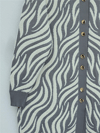 Düğmeli Zebra Desen Sakallı Triko Hırka -Gri-Hırka-280-3286-R11