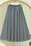 Ekose Desenli Beli Lastikli 360 Derece Etek -Haki-Etek-207-1594-R05