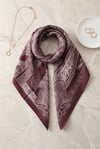 Eskiz Desenli Rayon Eşarp -Mürdüm