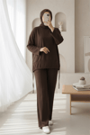 Eteği Bağcıklı Arkası Uzun Oysho Takım  -Kahve-Takım-253-13088-R15