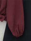 Eteği Bağlamalı Beli Ve Kolu Lastikli Düğmeli Modal Gömlek -Bordo-Gömlek-120-1706-R04