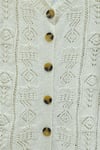 Eteği Dantelli Desenli Düğmeli Triko Hırka -Ekru-Hırka-109-0996-R07