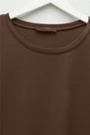 Eteği Kalp Detaylı Yırtmaçlı Salaş Penye Tunik -Kahve-Tunik-253-13074-R15