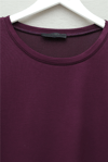 Eteği Kalp Detaylı Yırtmaçlı Salaş Penye Tunik -Mürdüm-Tunik-253-13074-R09