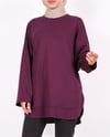 Eteği Oval Kesim Yırtmaçlı Oysho Sweat -Mürdüm-Sweatshirt-111-22050-R09