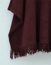Eteği Püskül Detaylı Triko Panço  -Bordo-Hırka-295-4501-R04