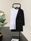 Bluz-Eteği Tül Detaylı Pliseli Penye İçlik -Beyaz-349-5032-R02