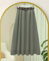 Etek Ucu Dikiş Detaylı Beli Lastikli Astarlı İthal Soft Gabardin Etek -Çağla Y.-Etek-356-4465-R70