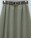 Etek Ucu Dikiş Detaylı Beli Lastikli Astarlı İthal Soft Gabardin Etek -Çağla Y.-Etek-356-4465-R70