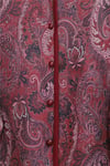 Etnik Desenli Top Düğmeli Scuba Takım  -Bordo-Takım-349-8010-R04