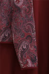 Etnik Desenli Top Düğmeli Scuba Takım  -Bordo-Takım-349-8010-R04