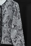 Etnik Desenli Top Düğmeli Scuba Takım -Siyah-Takım-349-8010-R01