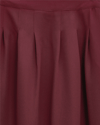 Etek-Fermuarlı Cepli Pliseli Krep Etek -Bordo-386-62120-R04